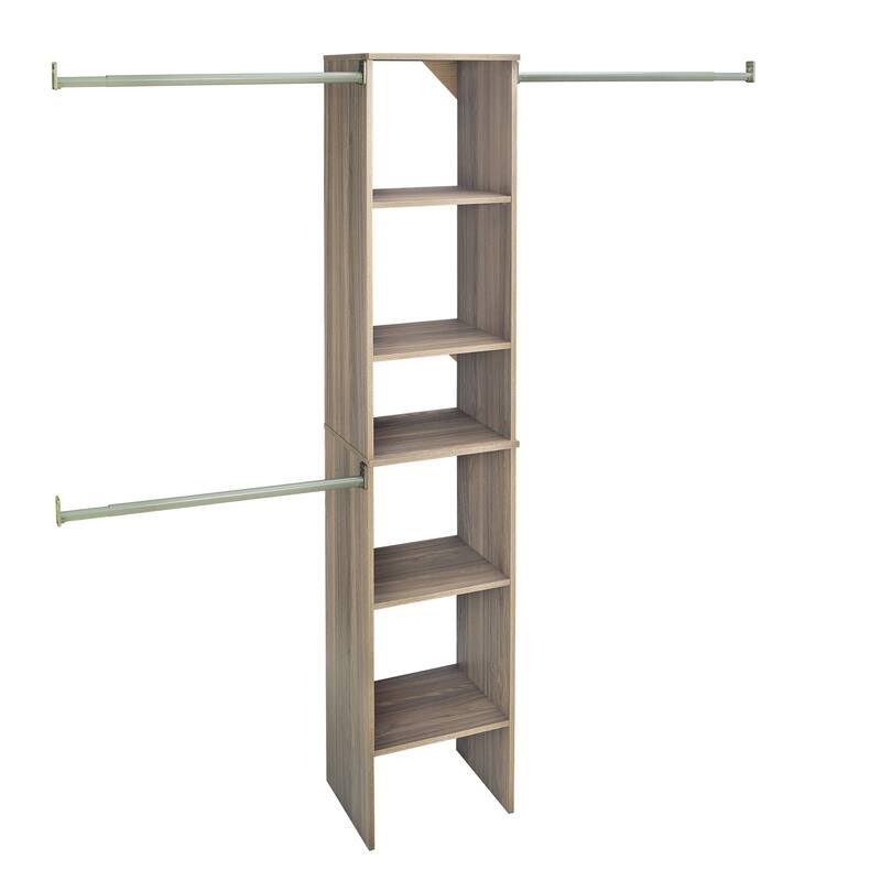ClosetMaid SuiteSymphony Starter Closet 16-inch Wide Tower Kit - Natural Gray
