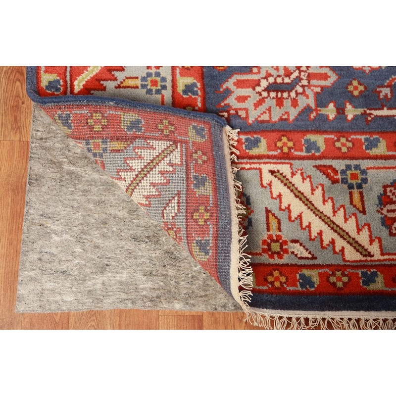 Hand Knotted Oriental 100% Wool Carpet Transitional All-Over Navy Blue & Blues Oushak Area Rug - 9' 11'' X 7' 9''