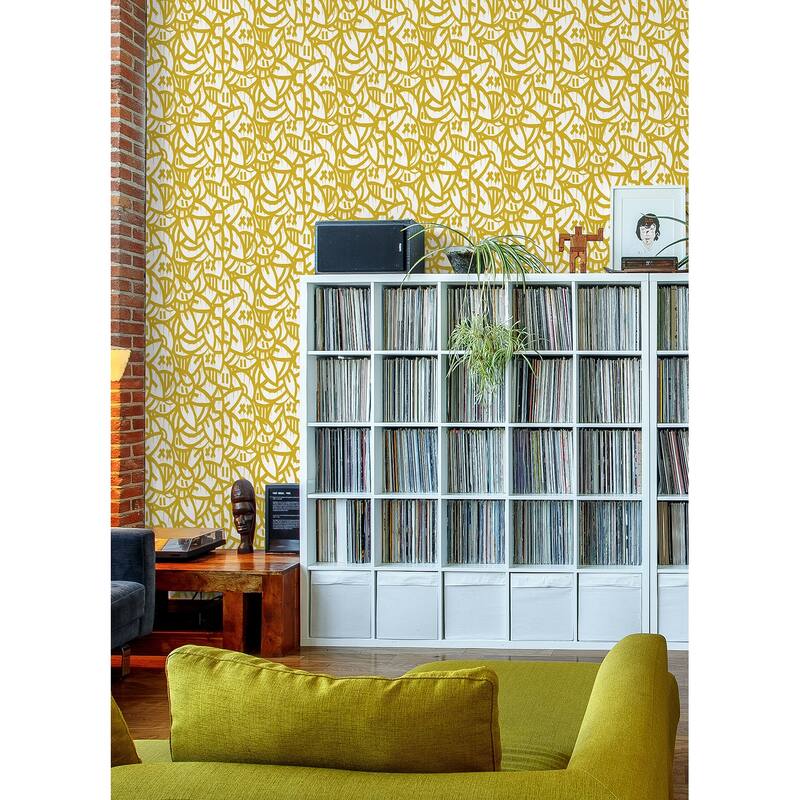 Arm of Casso Yellow Bold Arrangements Peel & Stick Wallpaper