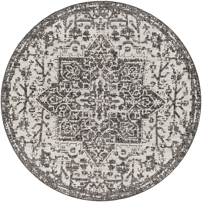 Livabliss Eagean Updated Traditional Medallion Indoor / OutdoorArea Rug