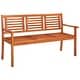 preview thumbnail 2 of 4, 59.1 inch 3-Seater Patio Bench, Solid Eucalyptus Wood Bench with Cushion, Sturdy and Stable, Patio Living Space Bench