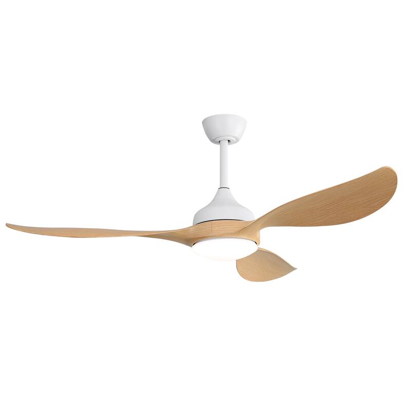 Reversible Quiet DC Motor Wood Ceiling Fan with 3-Color Dimmable LED Light, 6-Speed Remote Control & 3 Timers