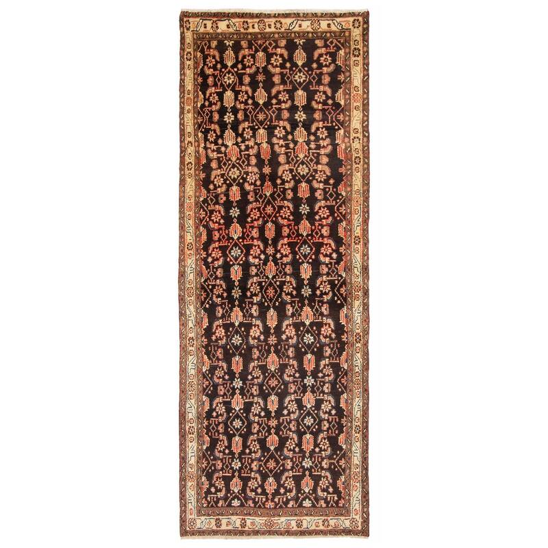 ECARPETGALLERY Hand-knotted Andelz Brown Wool Rug - 3'5 x 8'11 - Dark Brown - 3'5 x 8'11