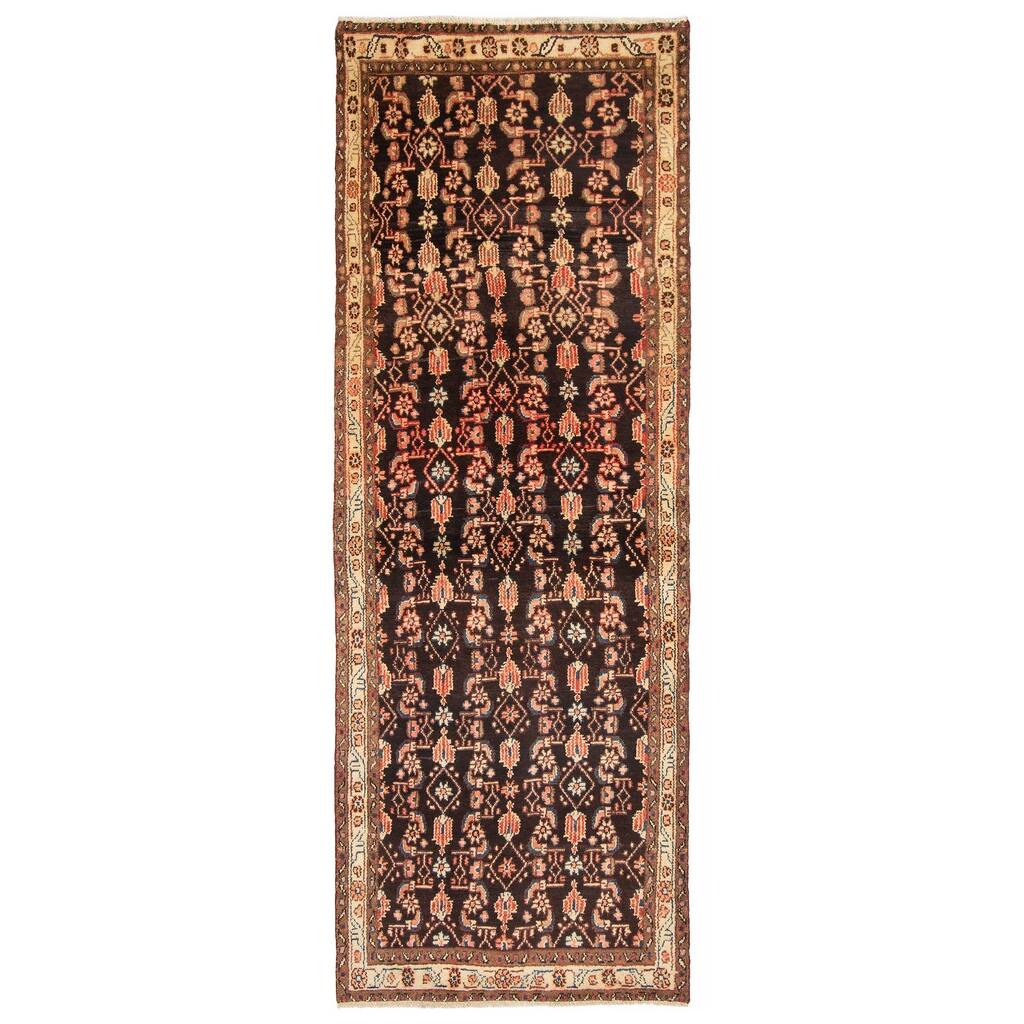 ECARPETGALLERY Hand-knotted Andelz Brown Wool Rug - 3'5 x 8'11
