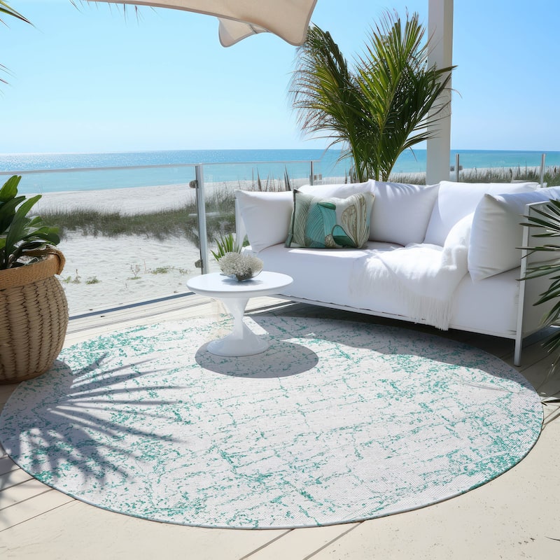 Machine Washable Indoor/ Outdoor Chantille Modern Texture Rug