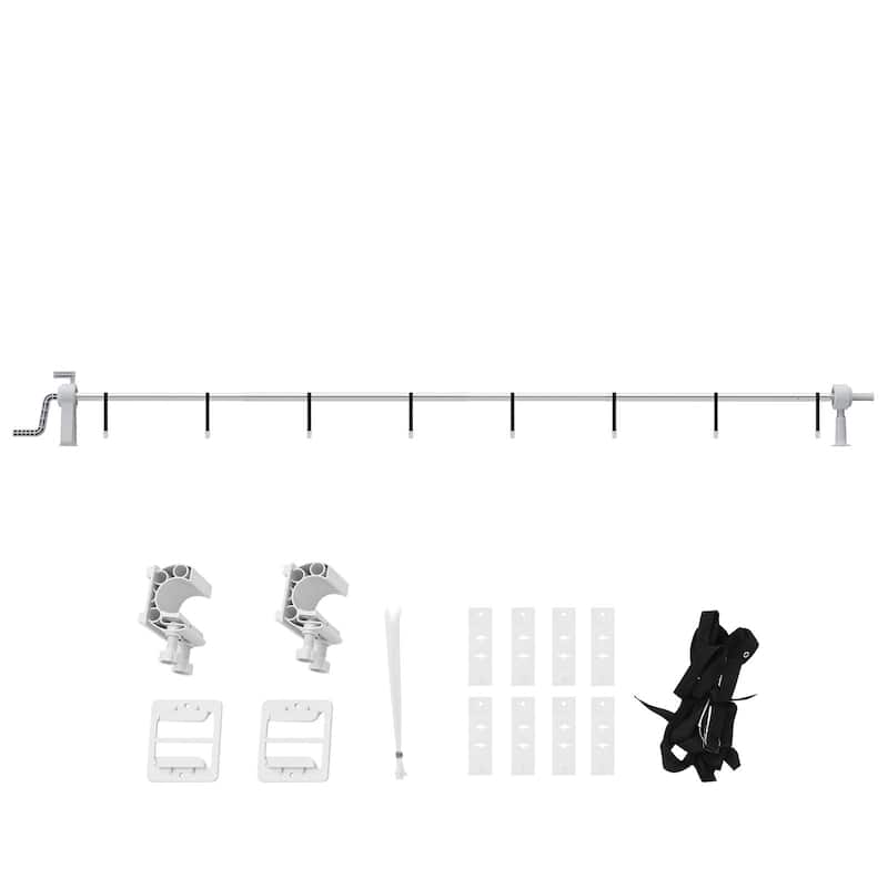 Aluminum Pool Cover Reel for Above Ground Pools 3 to 20 ft Wide - 256.30 x 6.69 x 14.17 inch