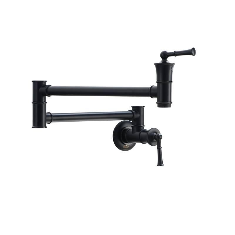 Clihome Double Handle 360 Degree Kitchen Pot Filler - Matte black