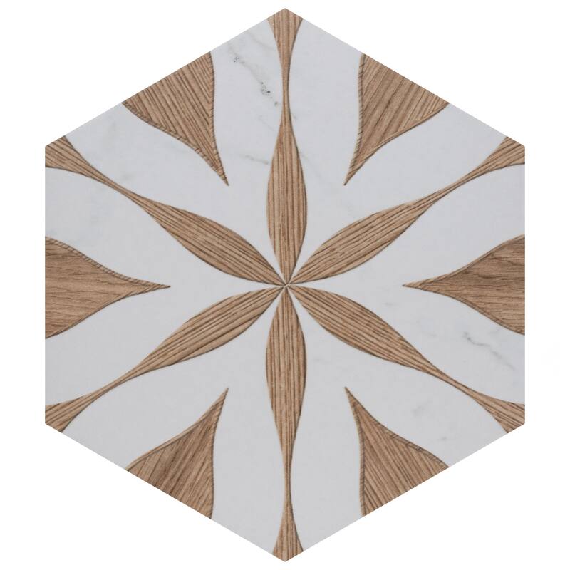 Merola Tile Llama Flower Loire Noce 8-5/8" x 9-7/8" Porcelain Floor and Wall Tile