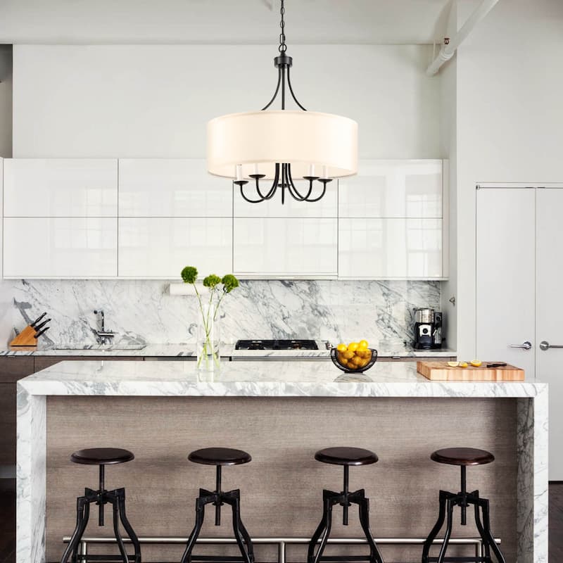 Modern Drum Light Chandelier Industrial Dining Room Light Fixtures