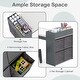preview thumbnail 15 of 15, Kids Art Table and 2 Chairs Set with 4 Fabric Storage Bins and 4 Compartments - 39.5" x 20" x 23" (L x W x H)