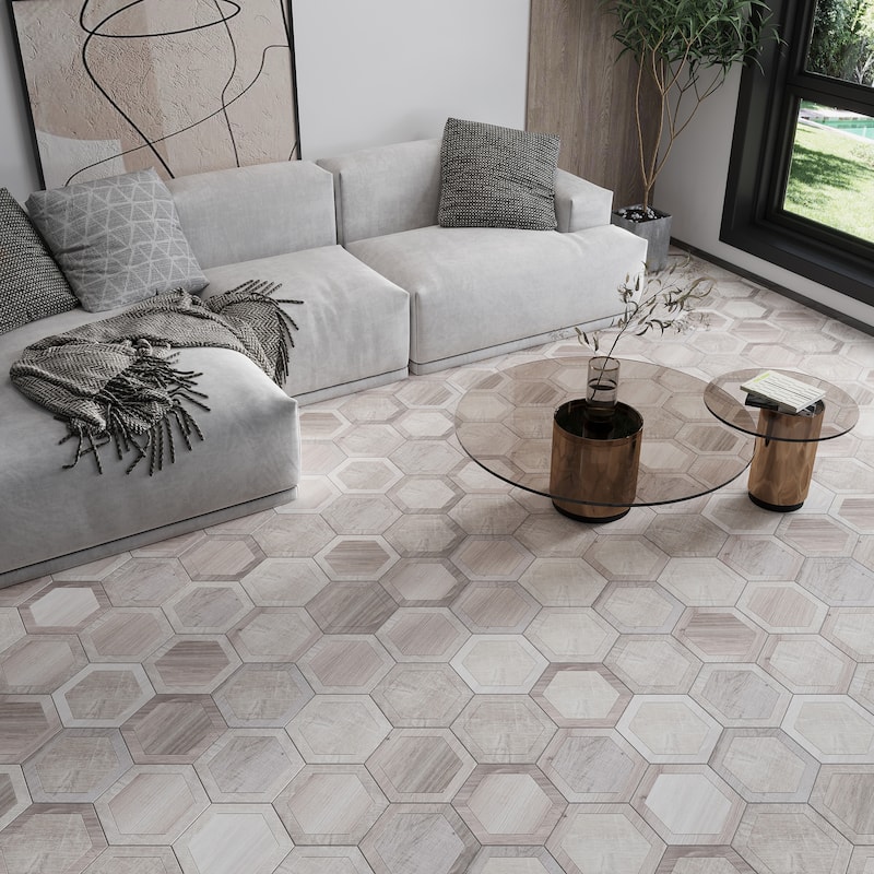 Apollo tile 10" x 10" Woodnote Matte Mink Gray Porcelain Tile (10.43 sq ft/case) - 20 Pack