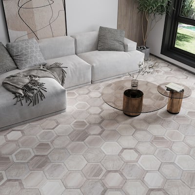 Apollo tile 10" x 10" Woodnote Matte Mink Gray Porcelain Tile (10.43 sq ft/case) - 20 Pack