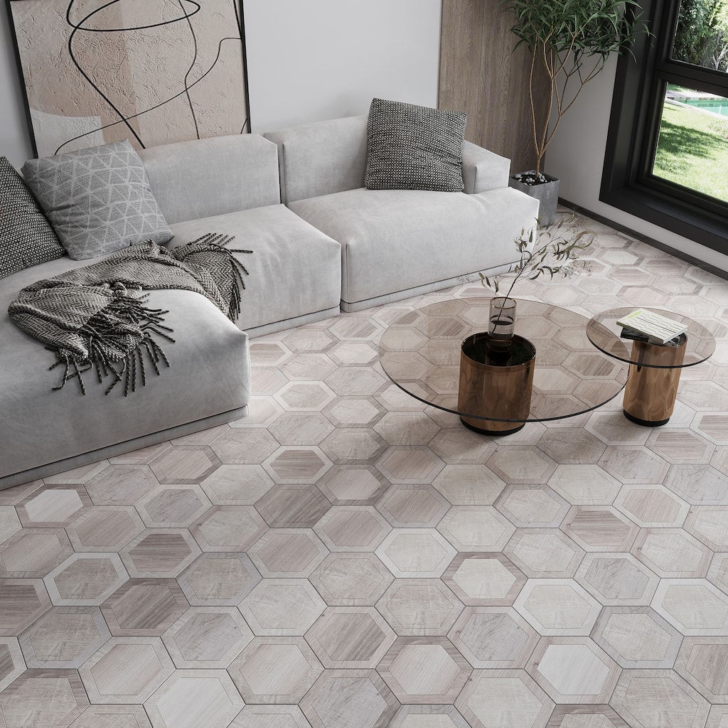 Apollo tile 10" x 10" Woodnote Matte Mink Gray Porcelain Tile (10.43 sq ft/case) - 20 Pack