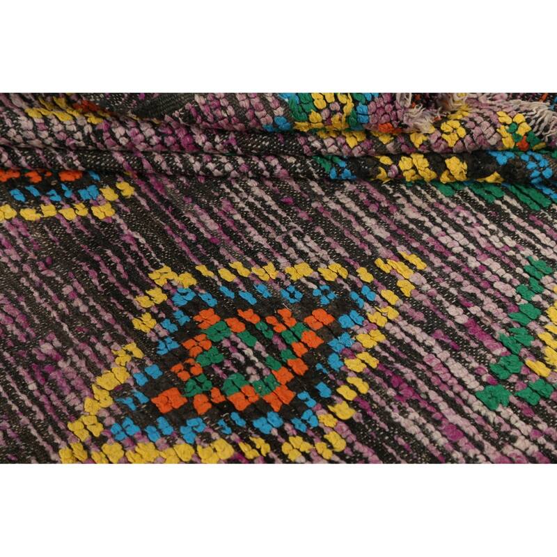 Antique Tribal Moroccan Oriental Wool Area Rug Handmade Foyer Carpet - 5'0" x 9'1"