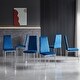 preview thumbnail 9 of 31, Grondin Modern Minimalist Style Upholstered Dining Chair Set with High Density Sponge Padded and Chrome Metal Legs Dark Blue Velvet - Set of 6 - Set of 6