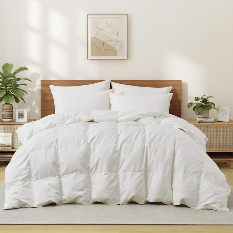 Ultra-Soft Lightweight White Down Feather Fiber Comforter Duvet Insert