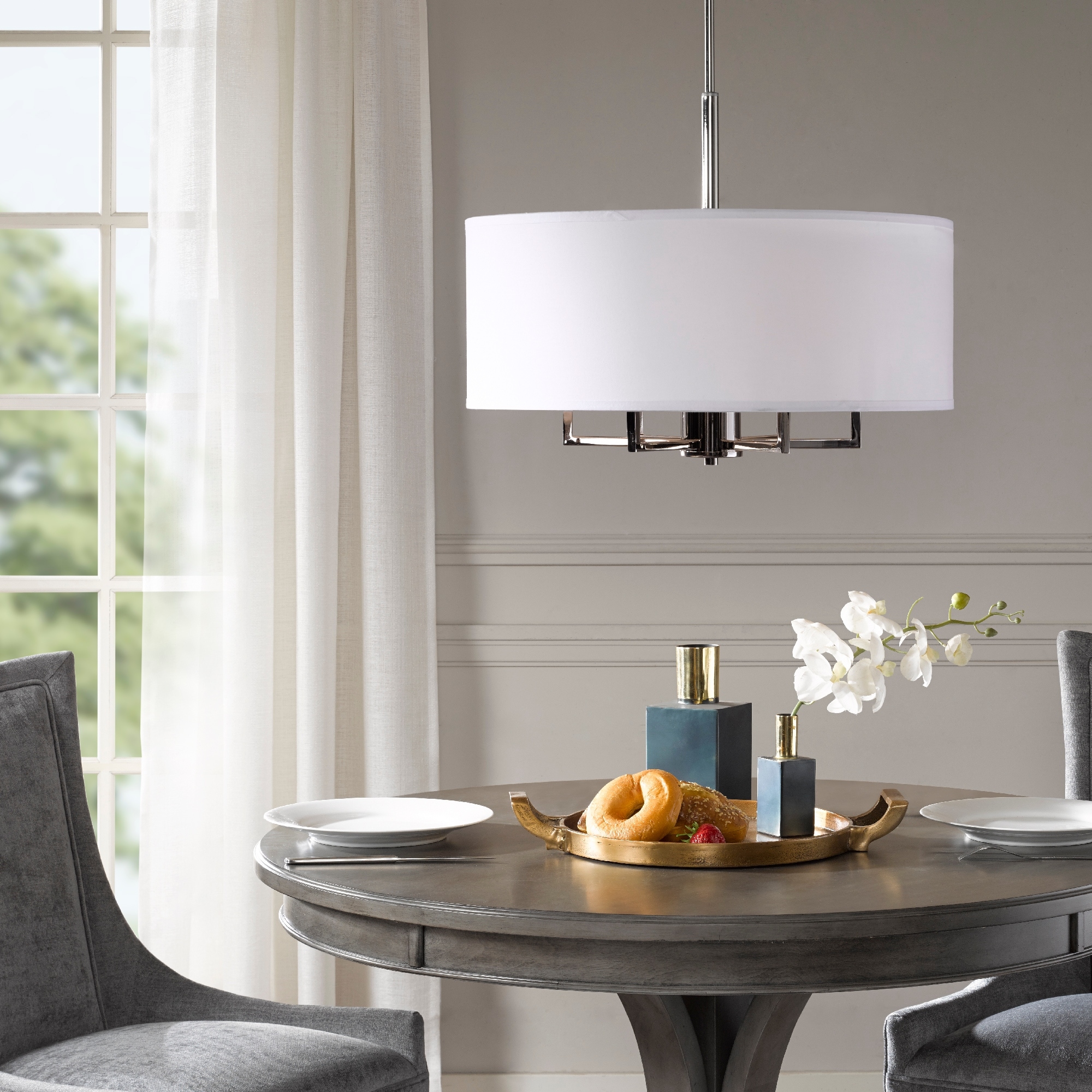Shop Broderick 6 Light Silver Drum Chandelier By Hampton Hill On