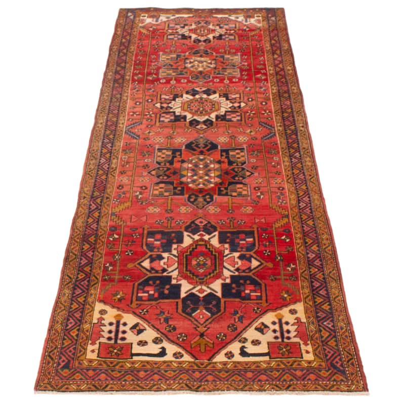 ECARPETGALLERY Hand-knotted Konya Anatolian Red Wool Rug - 3'10 x 11'0