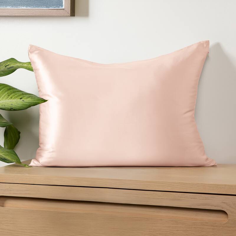 Becky Cameron 100% Mulberry Silk Zippered Pillowcase - King - Blush