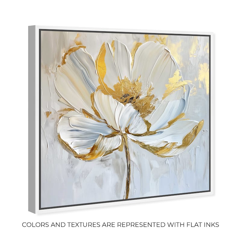 Art Remedy Gold Magnolia II Framed Floral Fine 1 Piece Canvas Wall Art