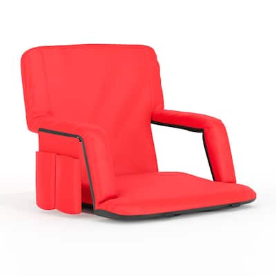 Backpack Reclining Padded Stadium Chairs with Armrests & Storage Pockets