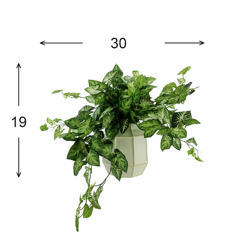 Nepth Plant Arrangement in Ceramic Vase - Green