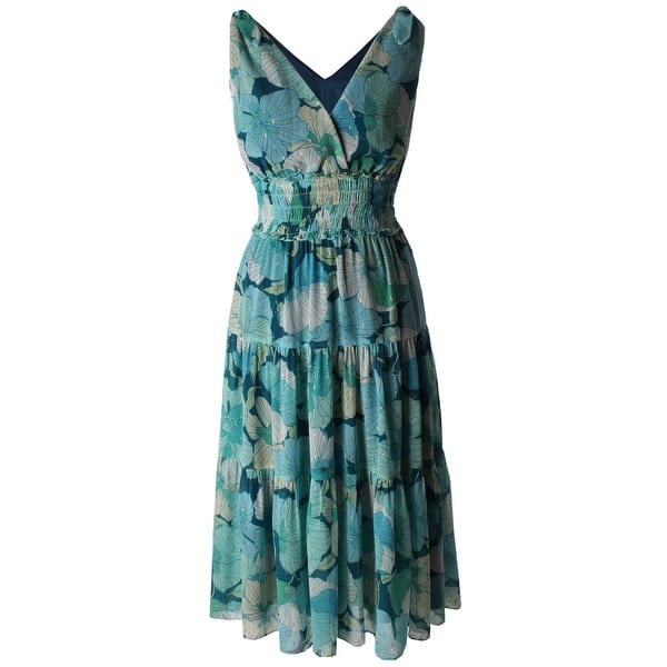 slate blue maxi dress Elegant Halter Slate Blue Satin Ruffle V-Neck Maxi Dress M / Slate Blue