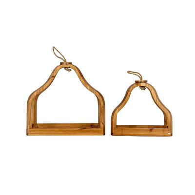 Foreside Home & Garden Set of 2 Lantern Trays - 14 x 8.75 x 13.5"H, 11 x 6.25 x 10"H