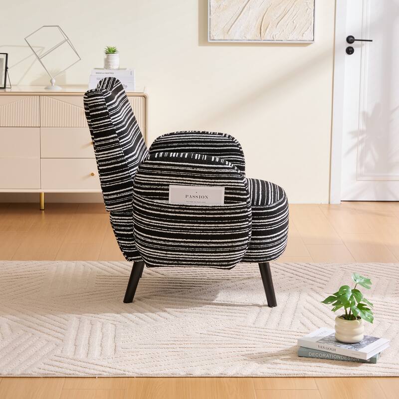 Modern style armchair with sanded fabric