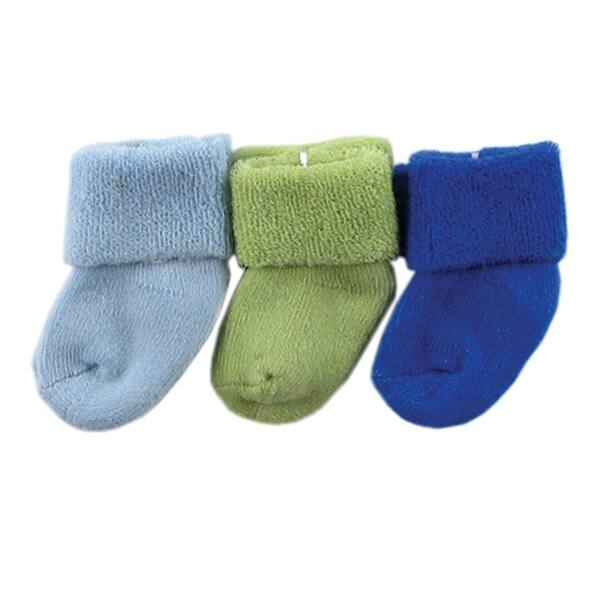 slide 1 of 1, Luvable Friends Baby Boy Socks Set, Blue Solid, 0-3 Months - Blue Solid 0-3 Months - Blue Solid