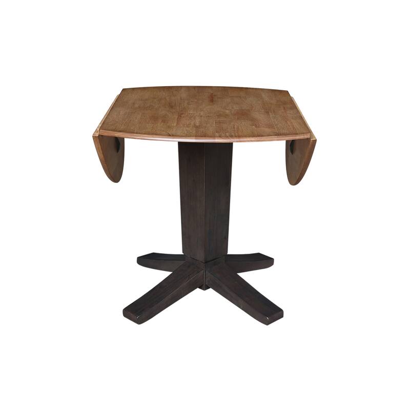 42 in Round Dual Drop Leaf Pedestal Dining Table