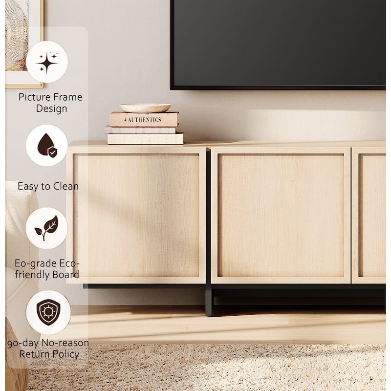 WAMPAT Modern TV Stand and Sideboard Buffet Cabinets Set of 2, Entertainment Center with Storage, Multifunctional Cabinet