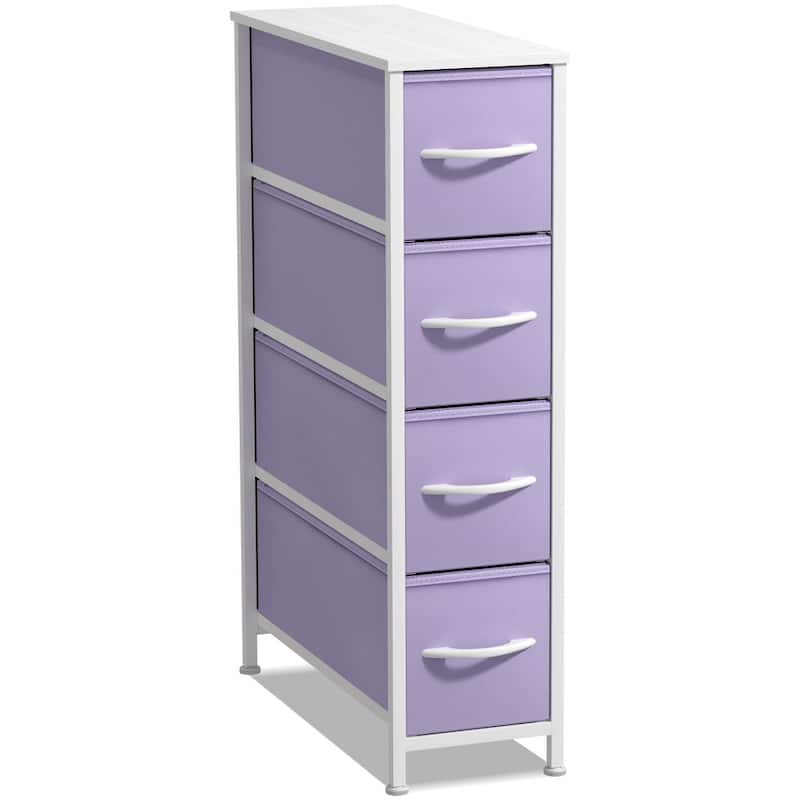 Narrow Dresser Tower with 4 Drawers - Vertical Storage for Bedroom