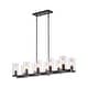 preview thumbnail 6 of 10, 10-Light Industrial Farmhouse Linear Candle Chandelier with Cylinder Clear Glass Shade