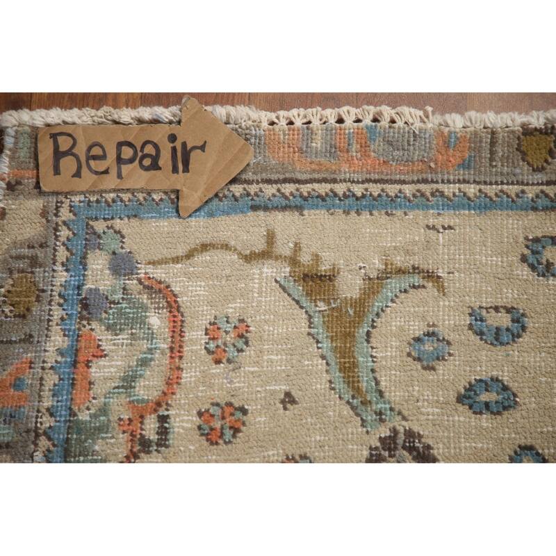 Hand Knotted Oriental 100% Wool Carpet Traditional Medallion Coral Tabriz Area Rug - 11' 7'' X 9' 9''