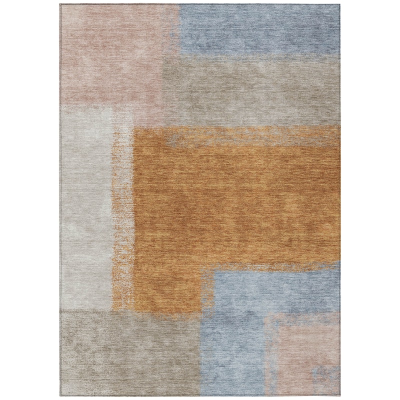 Machine Washable Indoor/ Outdoor Solid Contemporary Chantille Rug
