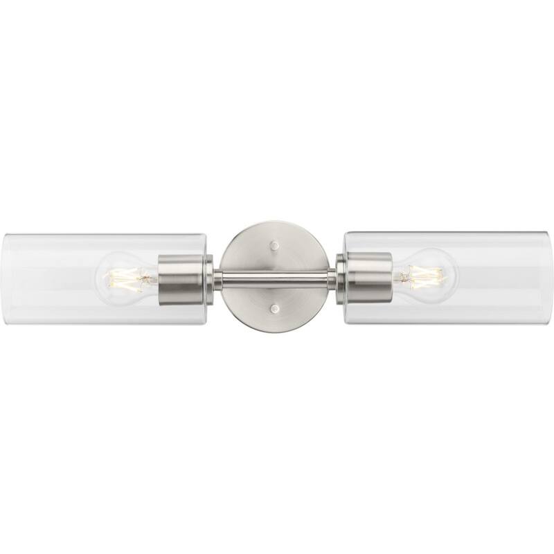 Cofield Collection Two-Light Brushed Nickel Transitional Wall Bracket - 22.5 in x 5.62 in x 4.87 in