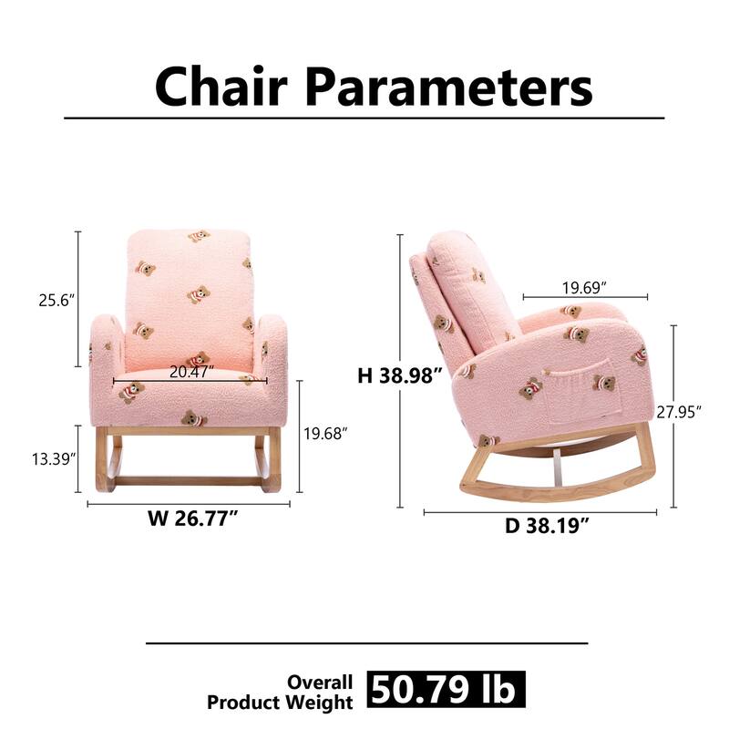 Nursery Rocking Chair High Back Accent Rocker for Living Room