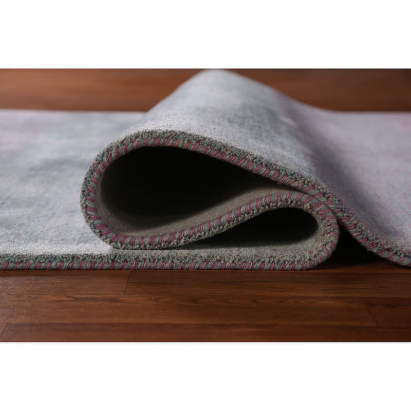 Contemporary Stripe Gabbeh Indian Area Rug Hand-Tufted Wool Carpet - 5'3" x 7'7"