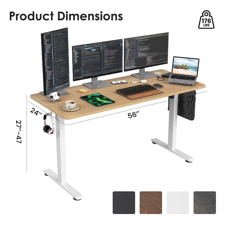 Electric Standing Adjustable Height Sit Stand Home Office Desk w/ Splice Board
