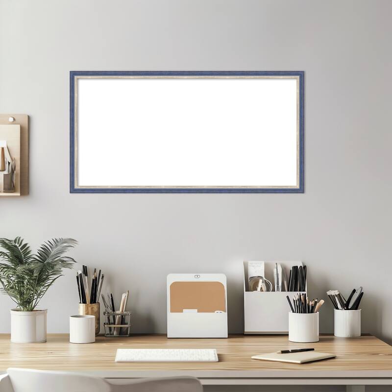 Amanti Art Theo Black Silver Narrow Framed Dry Erase Magnetic Board