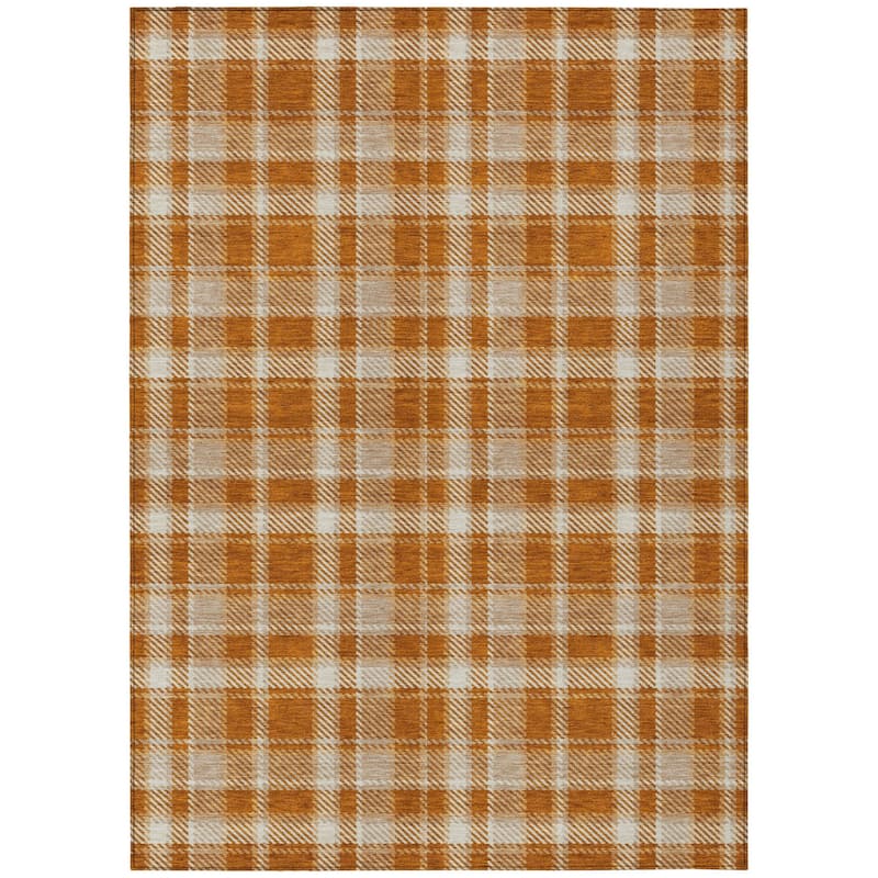 Alsimi Plaid Long-Lasting Vibrance Blended Style Outdoor Rug - 10' X 14'