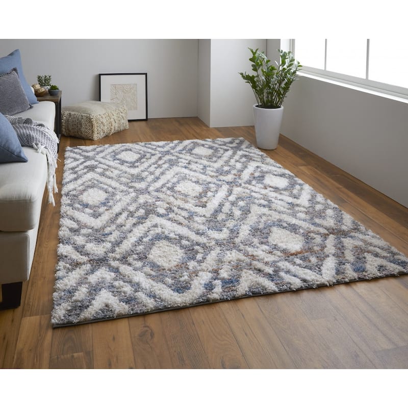 Wehin Power Loomed Geometric Stain Resistant Soft Durable Area Rug By HomeRoots - 8' x 10'