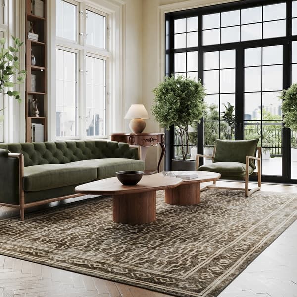 slide 2 of 7, Padma Lakshmi Vale Global Trellis Washable Rug 2' x 3' - Khaki