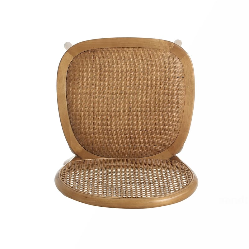 2PCS Wood Rattan Dining Chairs