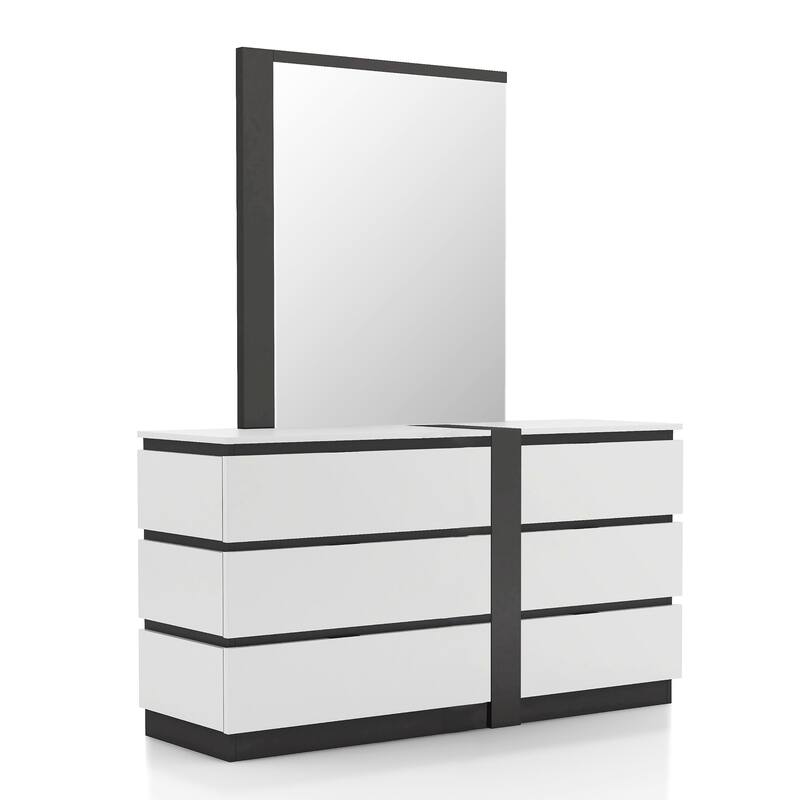 Conjira Modern White Wood 5-Piece Platform Bedroom Set (USB) by Furniture of America