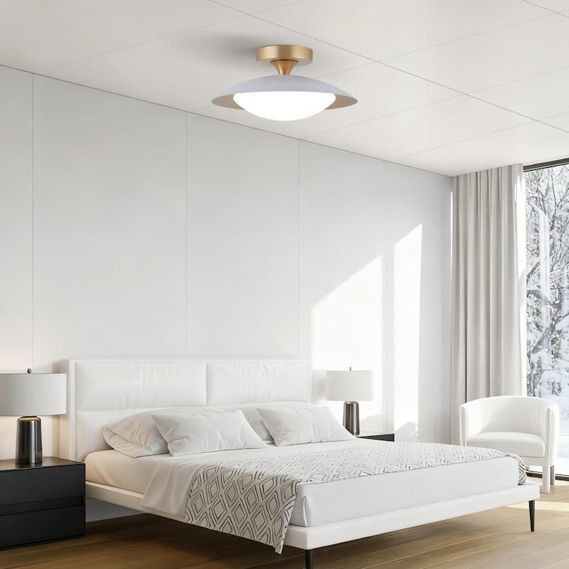 11.8'' Modern Metal 5CCT Integrated LED Semi Flush Mount Ceiling Light