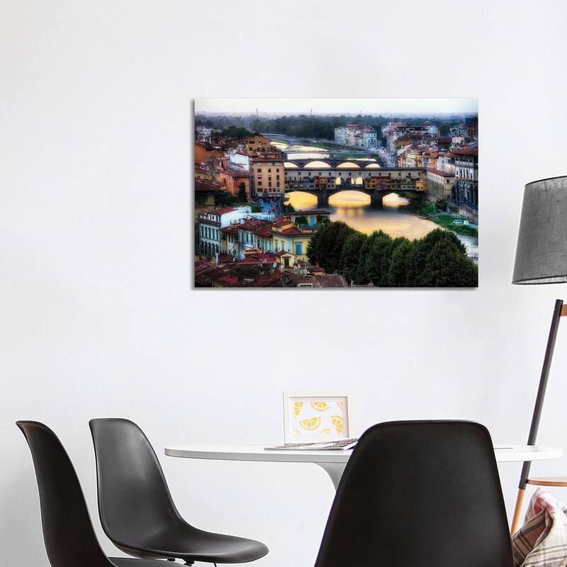 iCanvas "High Angle View Of The Bridges Over The Arno River, Florence, Tuscany, Italy" by George Oze Canvas Print - 26x40x1.5