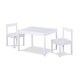 preview thumbnail 8 of 19, Compact 3-Piece Solid Wood Kids Table and Two Chair Set for Playroom or Study Area White