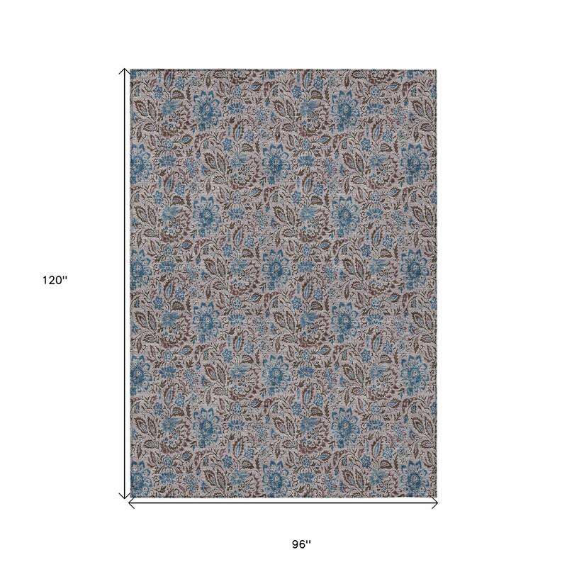 HomeRoots Floral Transitional Rectangle Outdoor Rug